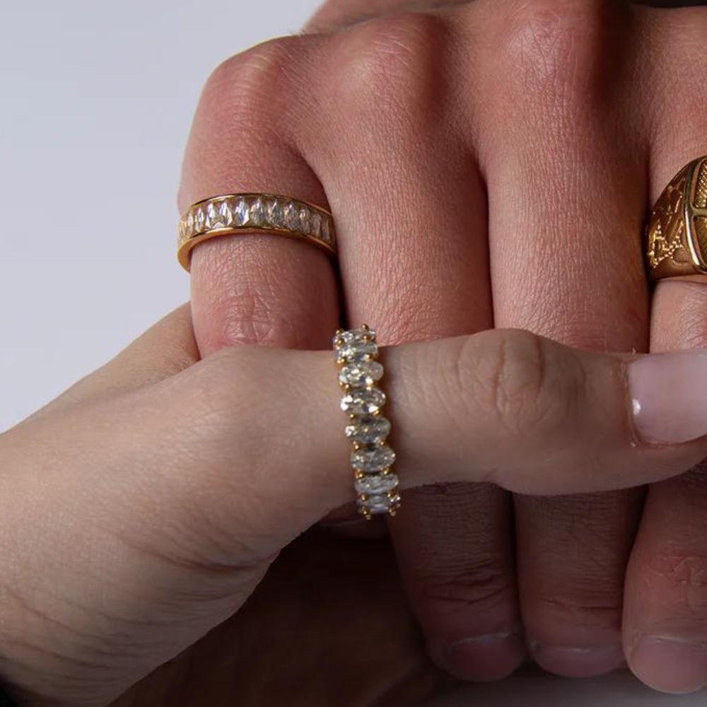 Woman gold plated ring. Father and Daughter Jewelry.