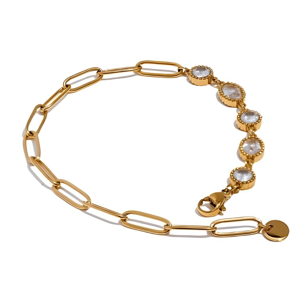 Woman gold plated bracelet. Father and Daughter Jewelry.