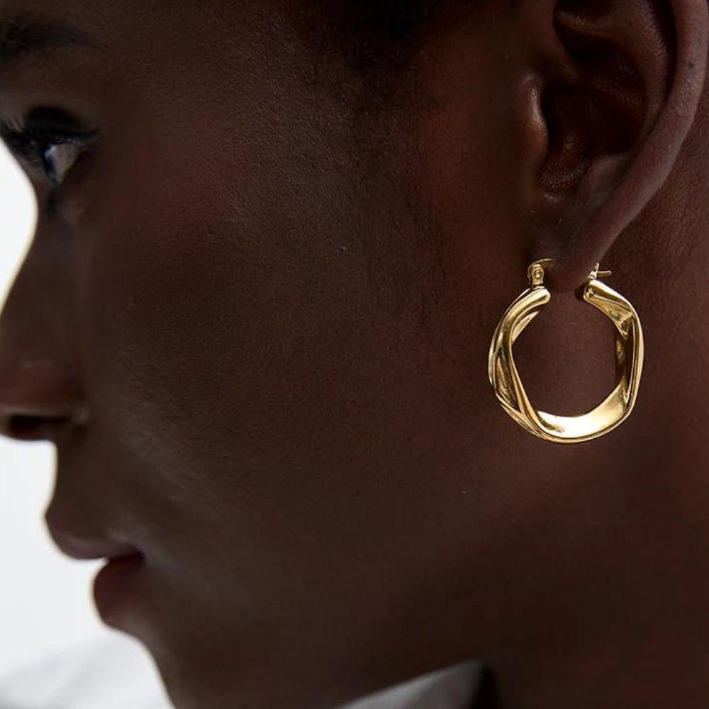 Golden Tide Hoops - Father and Daughter Jewelry