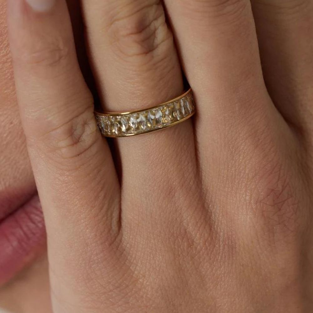 Woman gold plated ring. Father and Daughter Jewelry.