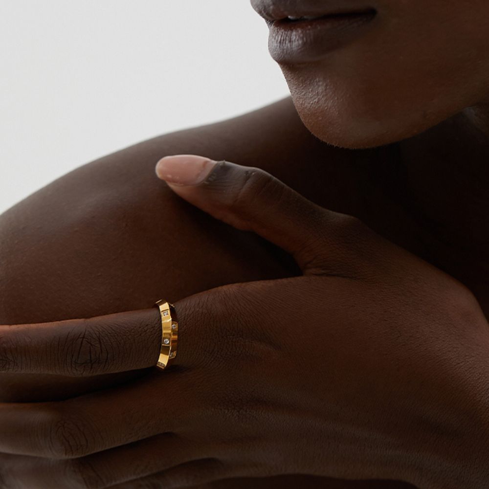 Woman’s gold plated ring. Father and Daughter Jewelry.