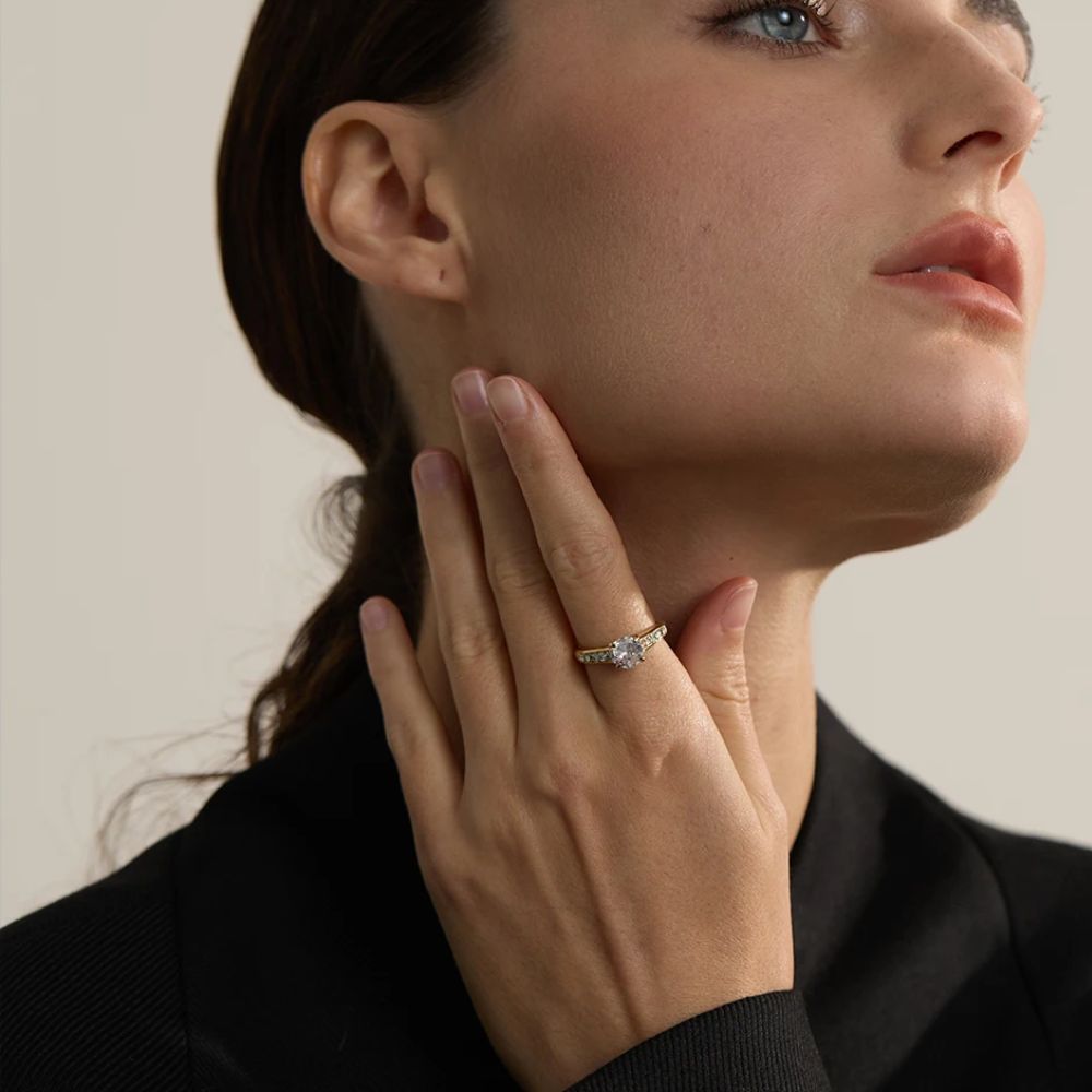 Woman gold plated ring. Father and Daughter Jewelry.