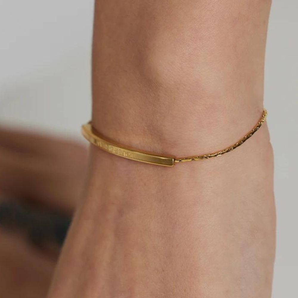 Woman’s gold plated bracelet. Father and Daughter Jewelry.