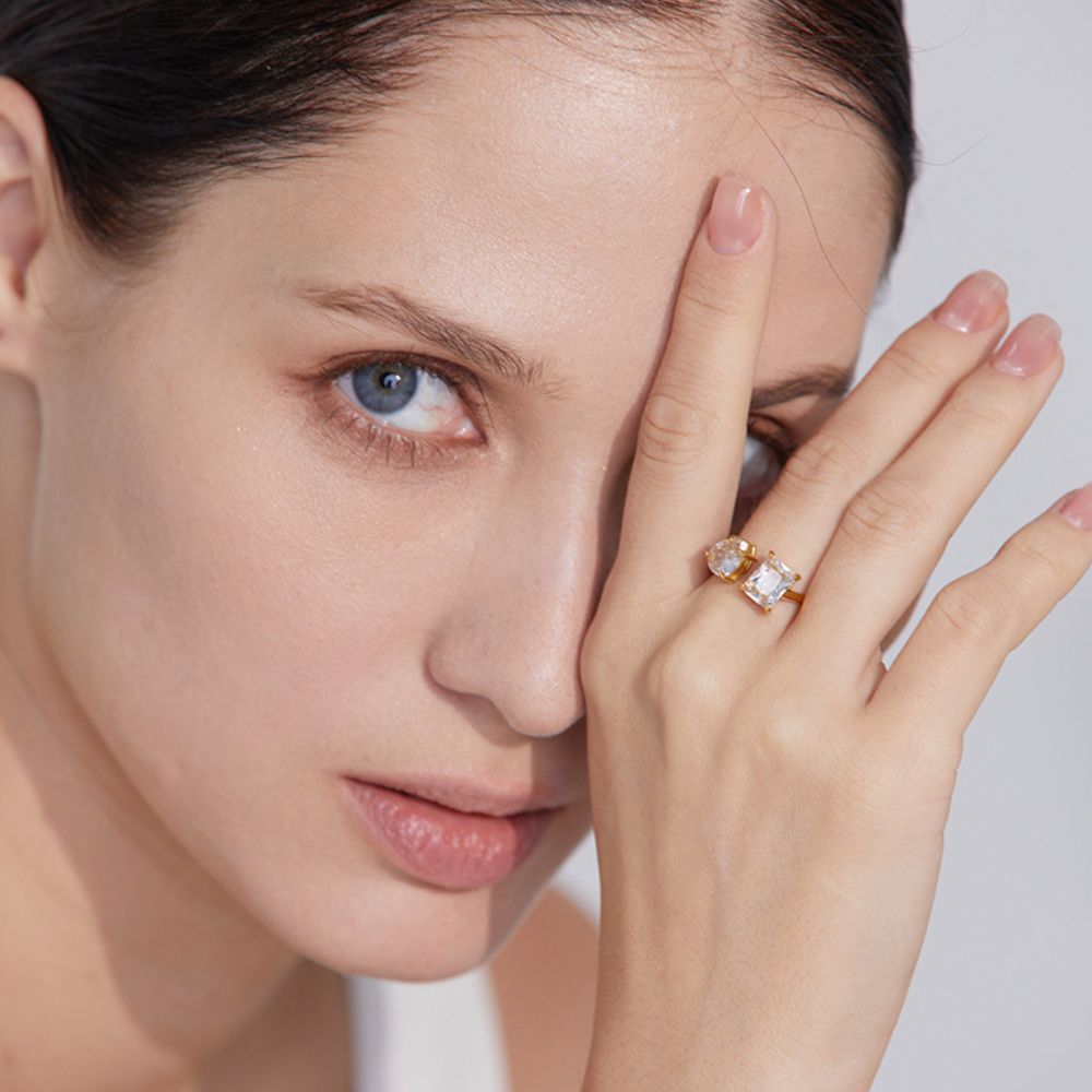 Woman gold plated ring. Father and Daughter Jewelry.