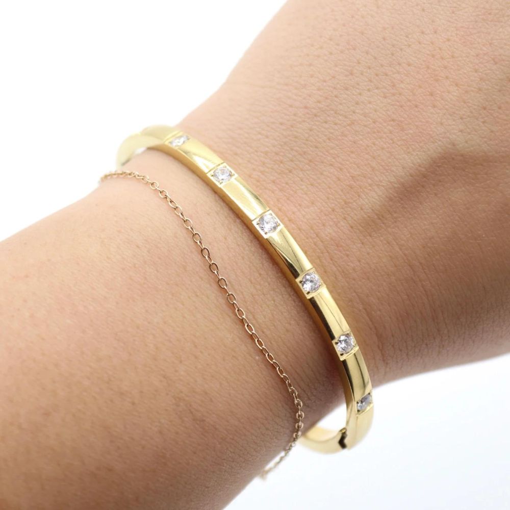 Woman gold plated bracelet. Father and Daughter Jewelry.