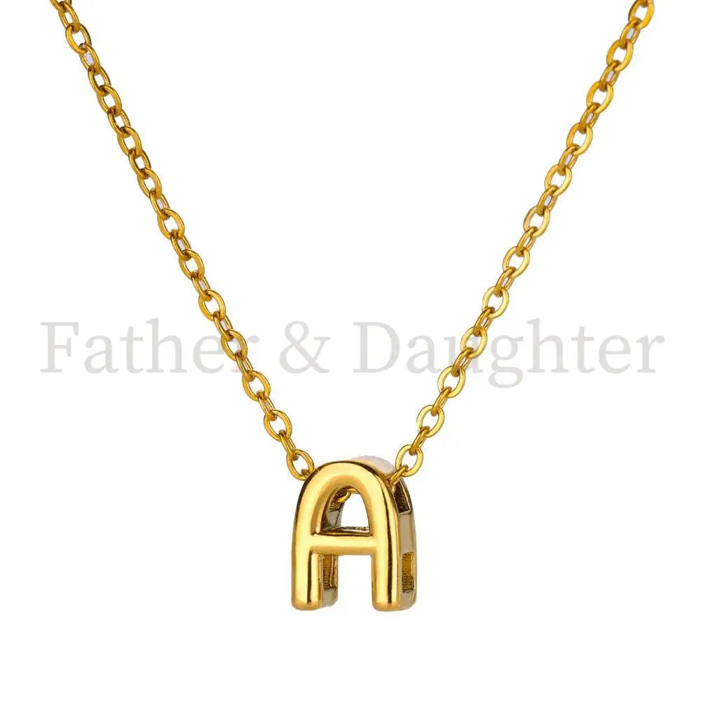 Bubble Initial Necklace - Father and Daughter Jewelry
