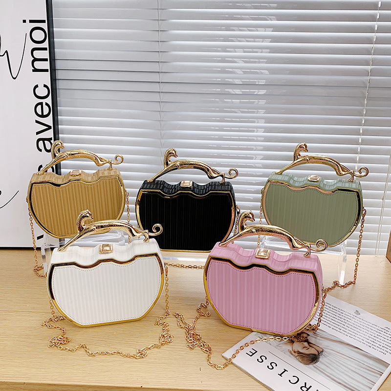 Leopard Handle Box Clutch Bag