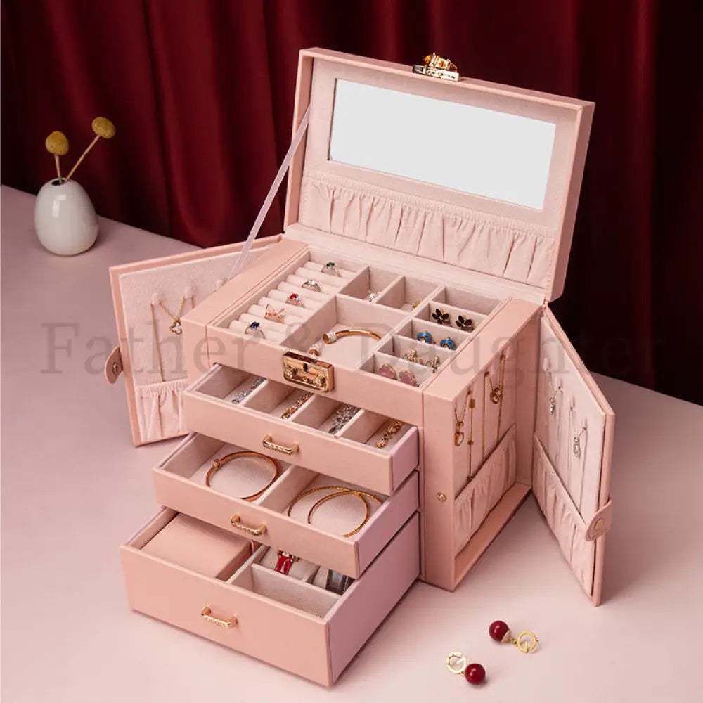 Deluxe Jewellery Case Pink