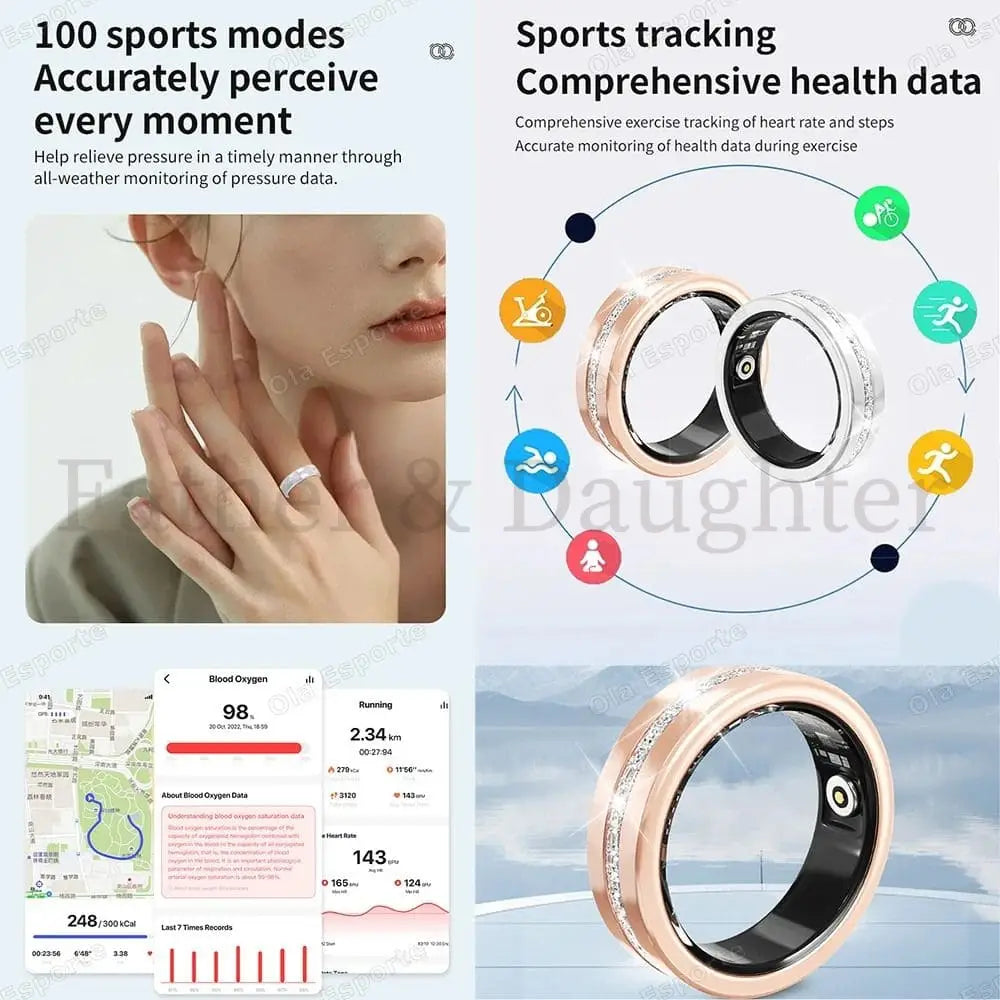 Diamond Inlaid Smart Ring