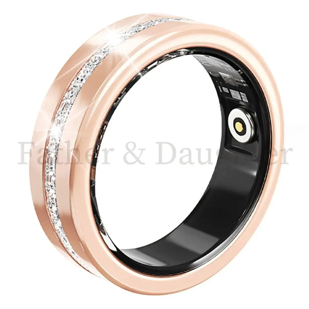 Diamond Inlaid Smart Ring Rose Gold