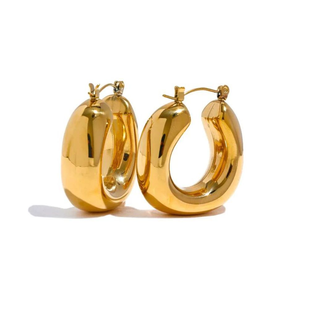 Woman’s gold plated earrings. Father and Daughter Jewelry.