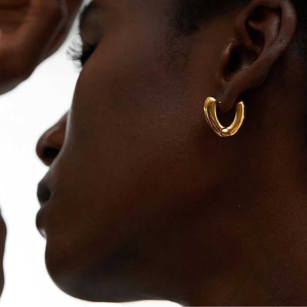 Woman’s gold plated earrings. Father and Daughter Jewelry.