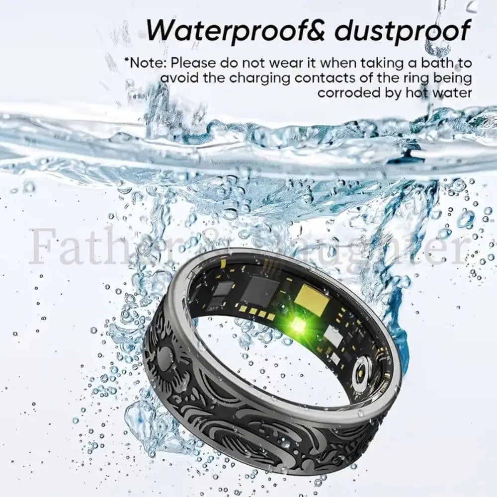 Engraved Black Smart Ring Engraved Black Smart Ring