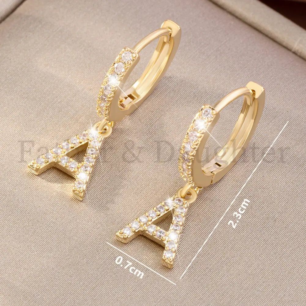Gold Initial Hoop Earrings
