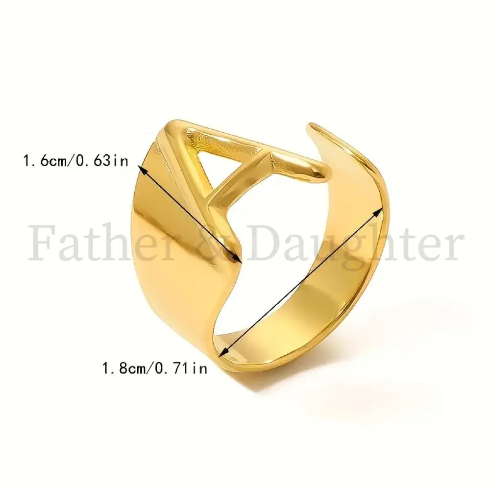 Gold Letter Initial Ring
