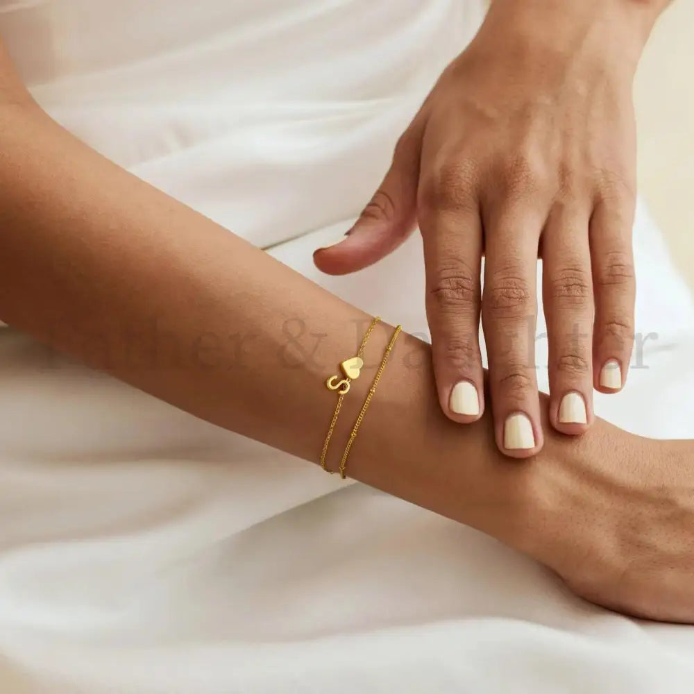 Heart Initial Bracelet