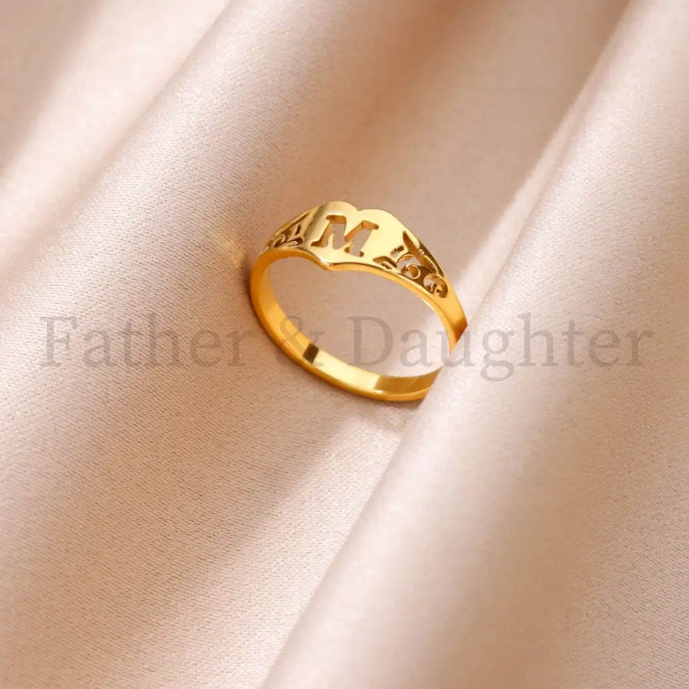 Heart Initial Cutout Ring Heart Initial Cutout Ring / UK: M | US: 6 | EU: 52 / A