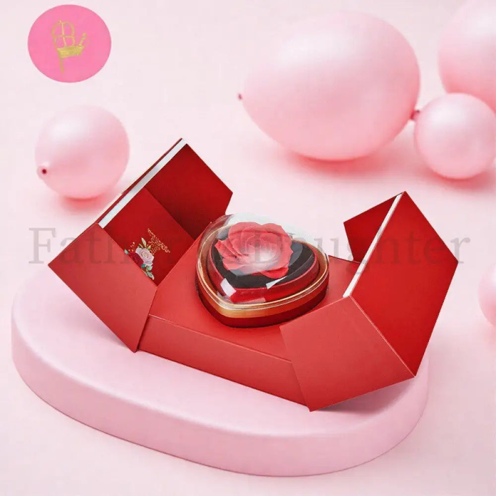 Heart Rose Jewellery Gift Box Red