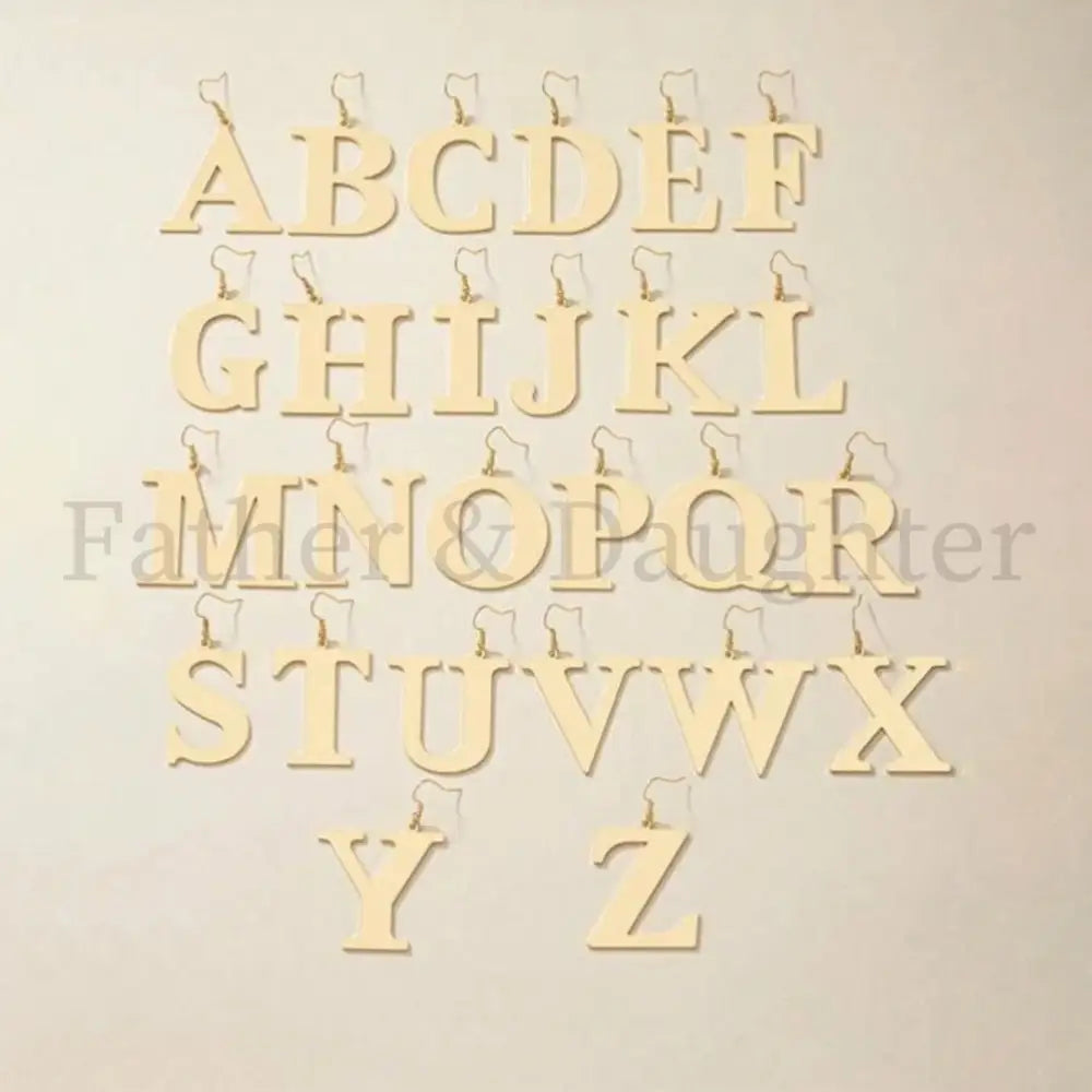 Large Gold Initial Drop Earrings