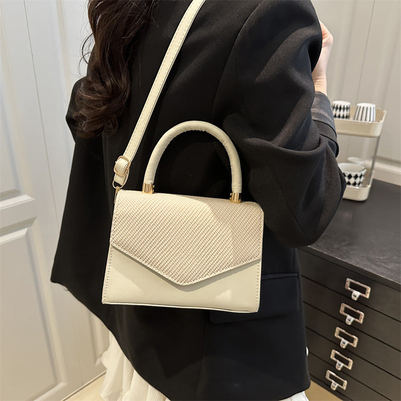 Two-Tone Top Handle Crossbody Bag