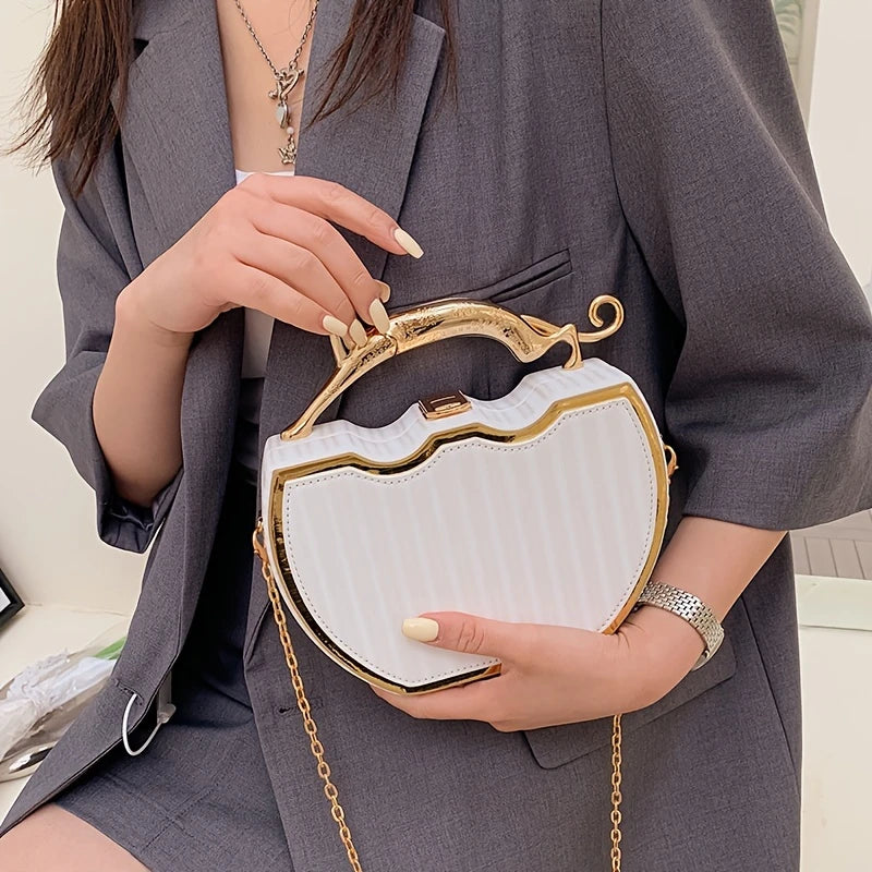 Leopard Handle Box Clutch Bag