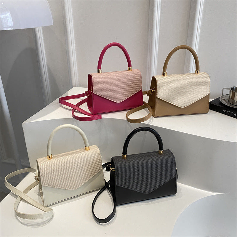 Two-Tone Top Handle Crossbody Bag