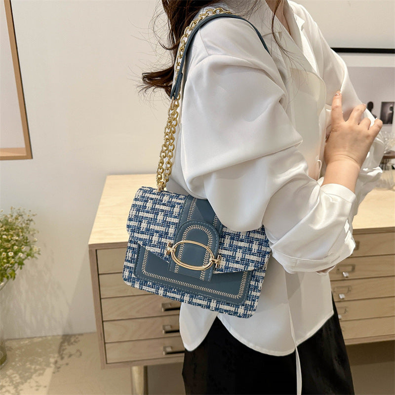 Tweed Chain Crossbody Bag