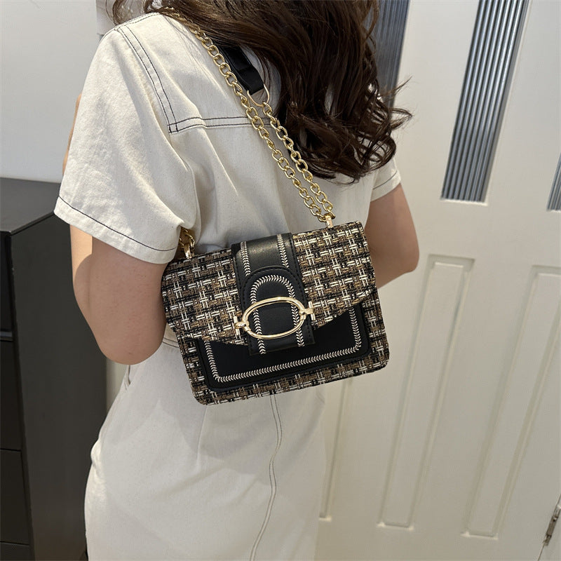 Tweed Chain Crossbody Bag