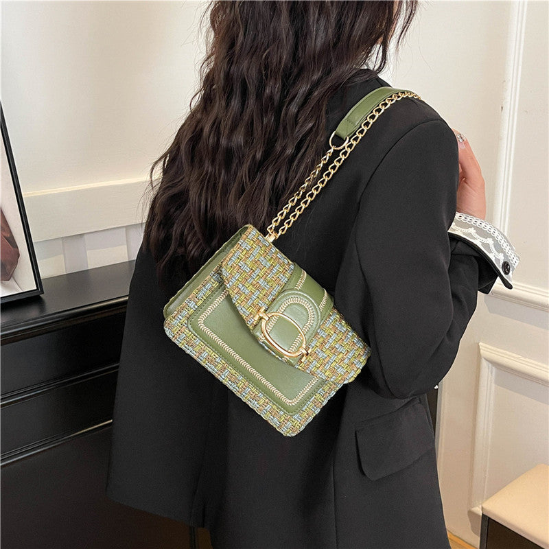 Tweed Chain Crossbody Bag