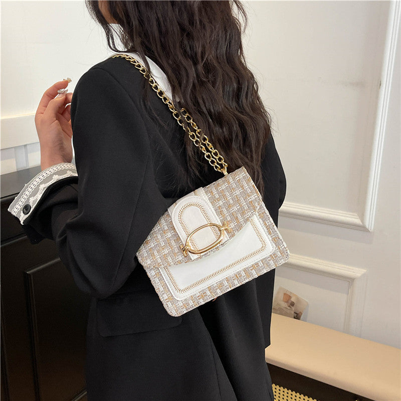 Tweed Chain Crossbody Bag