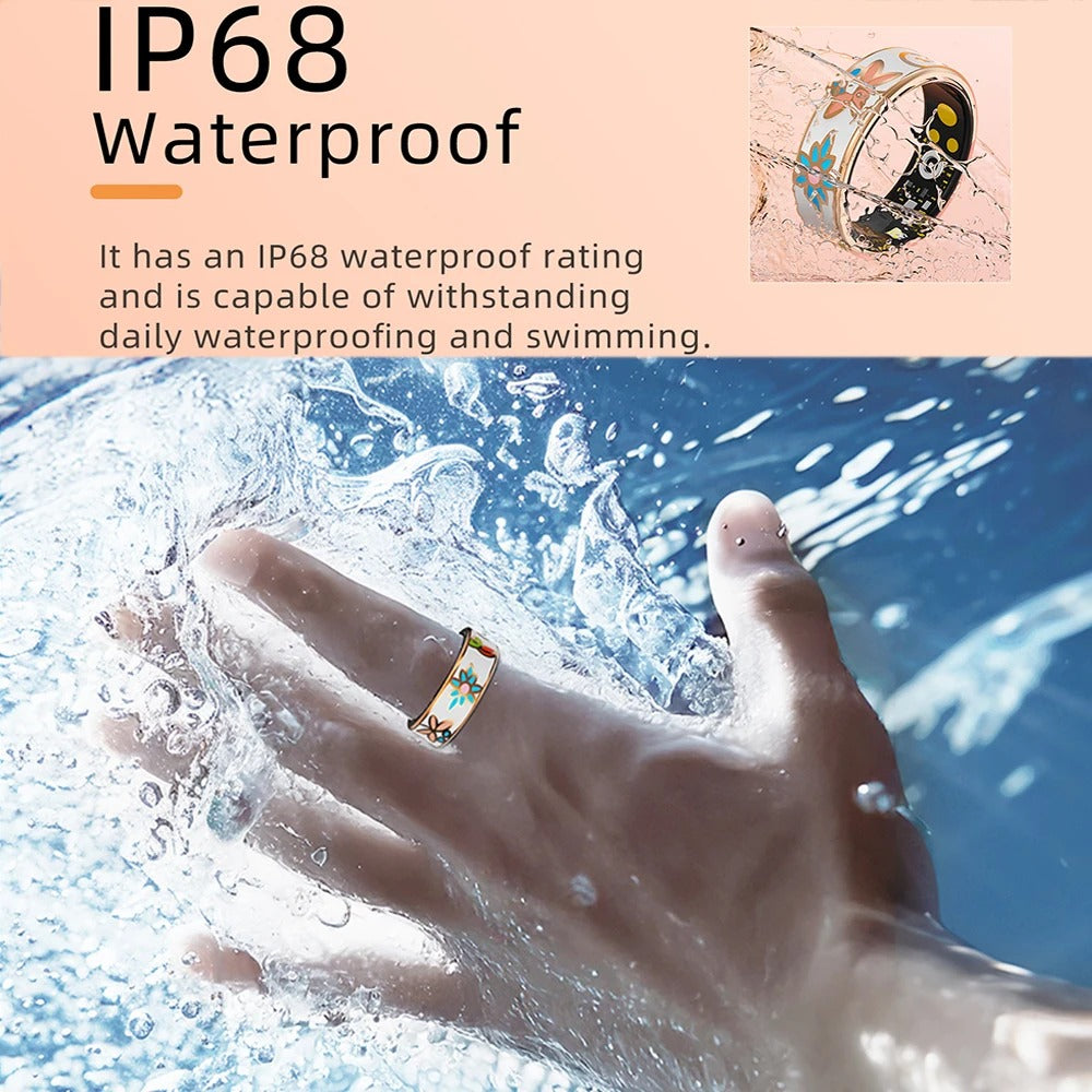 Floral Enamel Smart Ring