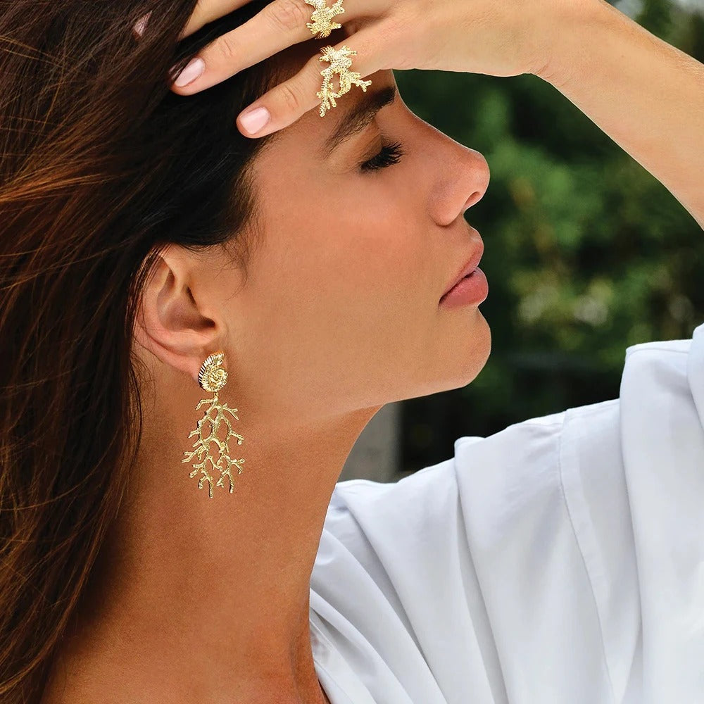 Coral Drop Earrings