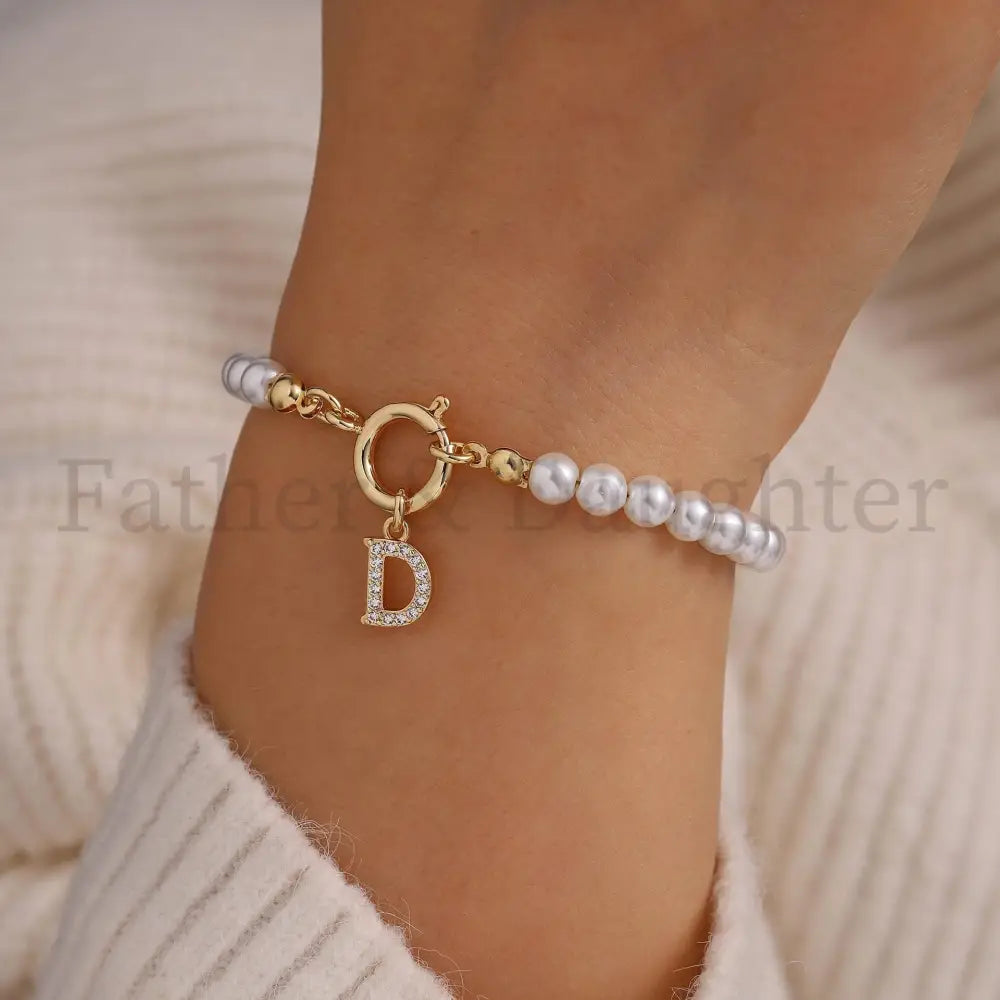 Pearl Initial Bracelet