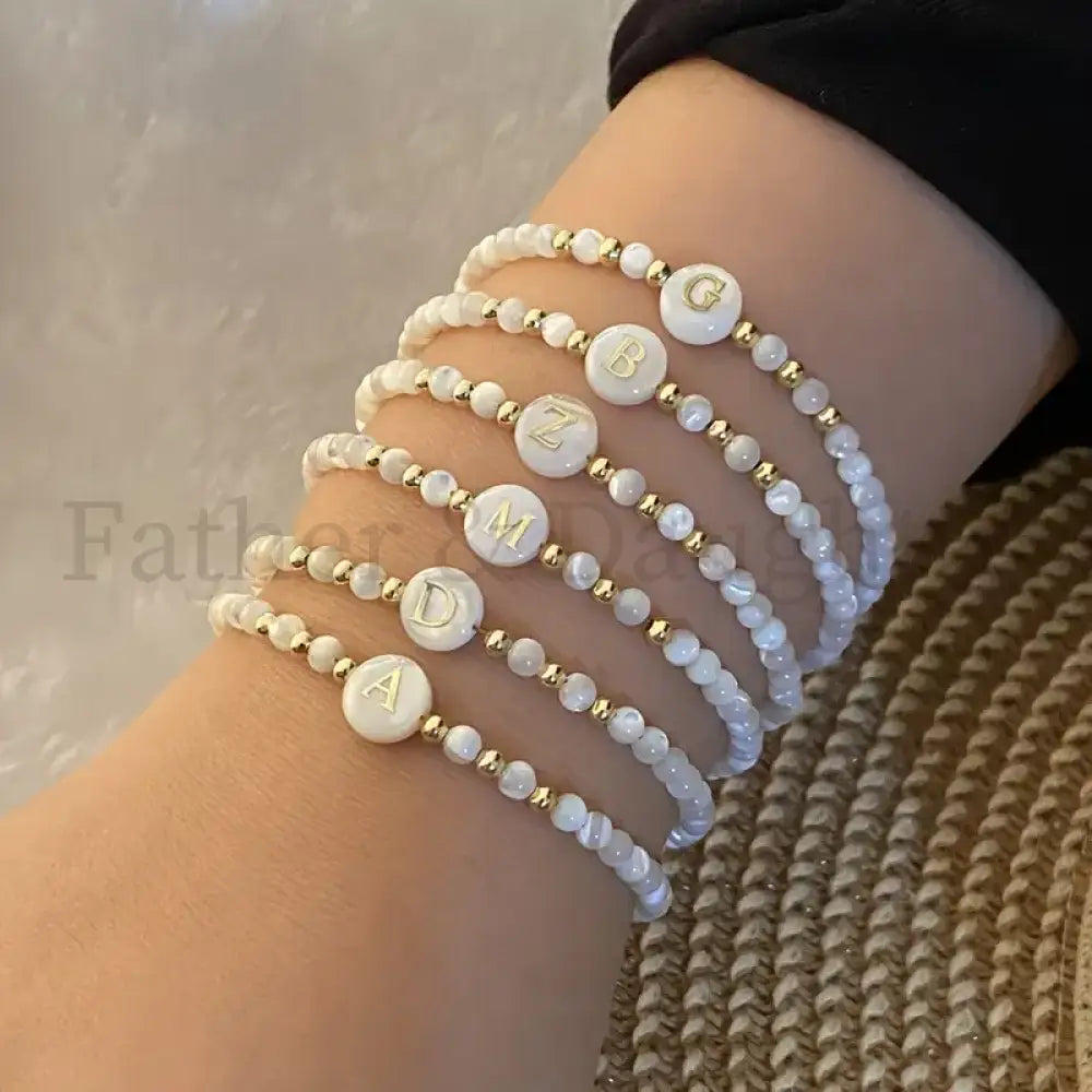 Pearl Letter Bracelet Pearl Letter Bracelet / A